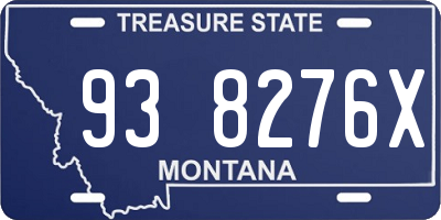 MT license plate 938276X