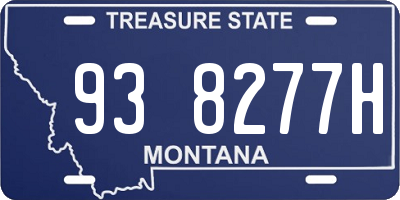 MT license plate 938277H