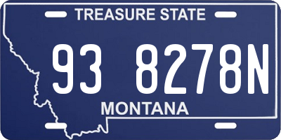 MT license plate 938278N