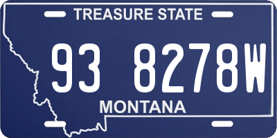 MT license plate 938278W