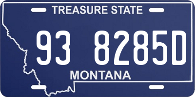 MT license plate 938285D