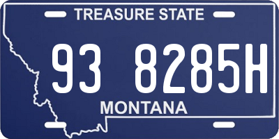 MT license plate 938285H