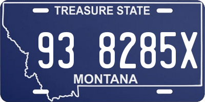 MT license plate 938285X