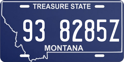 MT license plate 938285Z