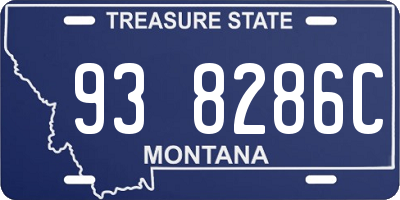 MT license plate 938286C