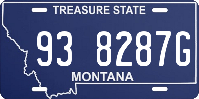 MT license plate 938287G