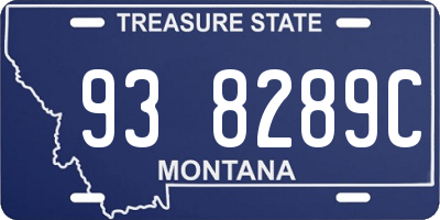 MT license plate 938289C
