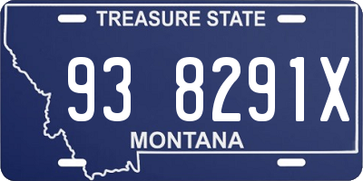MT license plate 938291X