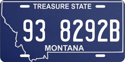 MT license plate 938292B