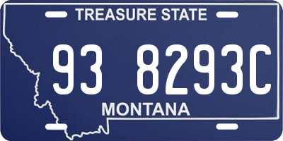 MT license plate 938293C