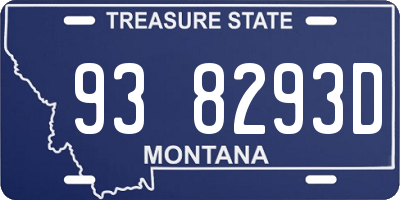 MT license plate 938293D
