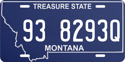 MT license plate 938293Q