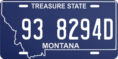 MT license plate 938294D