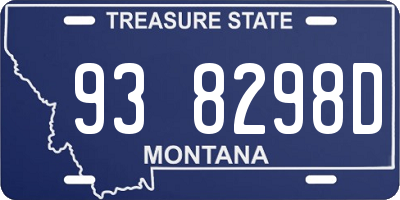 MT license plate 938298D