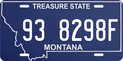 MT license plate 938298F