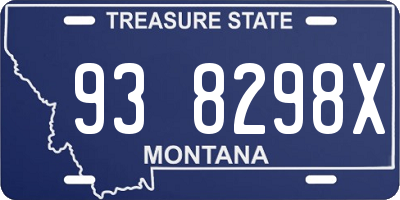 MT license plate 938298X