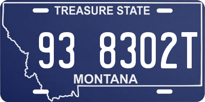 MT license plate 938302T