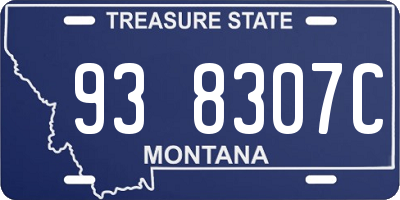 MT license plate 938307C