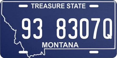 MT license plate 938307Q