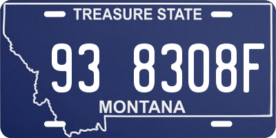 MT license plate 938308F