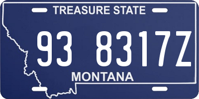 MT license plate 938317Z