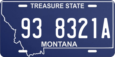 MT license plate 938321A
