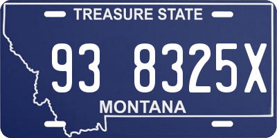 MT license plate 938325X