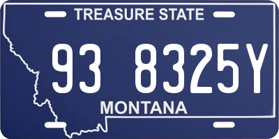 MT license plate 938325Y