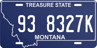 MT license plate 938327K