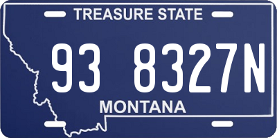 MT license plate 938327N