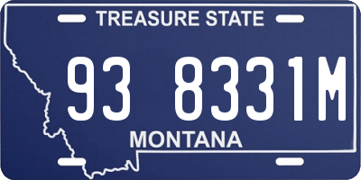 MT license plate 938331M