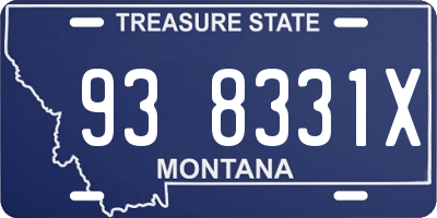 MT license plate 938331X