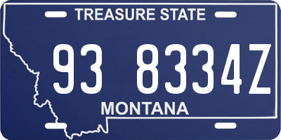 MT license plate 938334Z