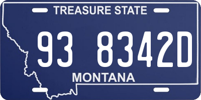 MT license plate 938342D