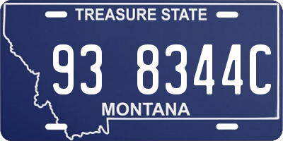 MT license plate 938344C