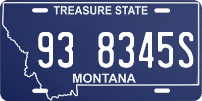 MT license plate 938345S