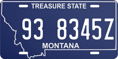MT license plate 938345Z