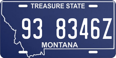 MT license plate 938346Z