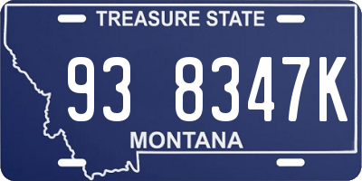 MT license plate 938347K