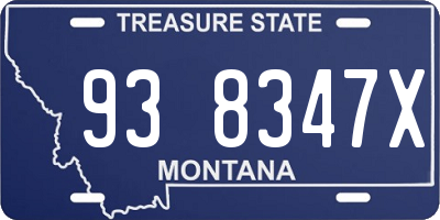 MT license plate 938347X