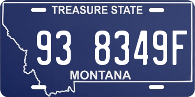 MT license plate 938349F