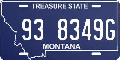 MT license plate 938349G