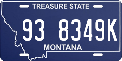MT license plate 938349K