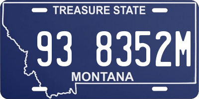MT license plate 938352M