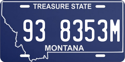 MT license plate 938353M