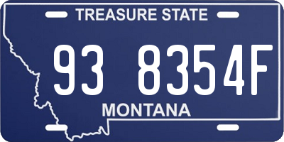 MT license plate 938354F