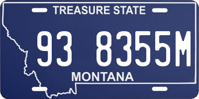MT license plate 938355M