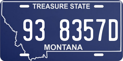 MT license plate 938357D