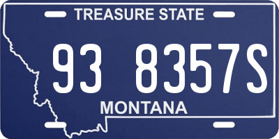 MT license plate 938357S