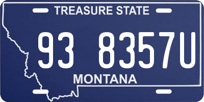 MT license plate 938357U